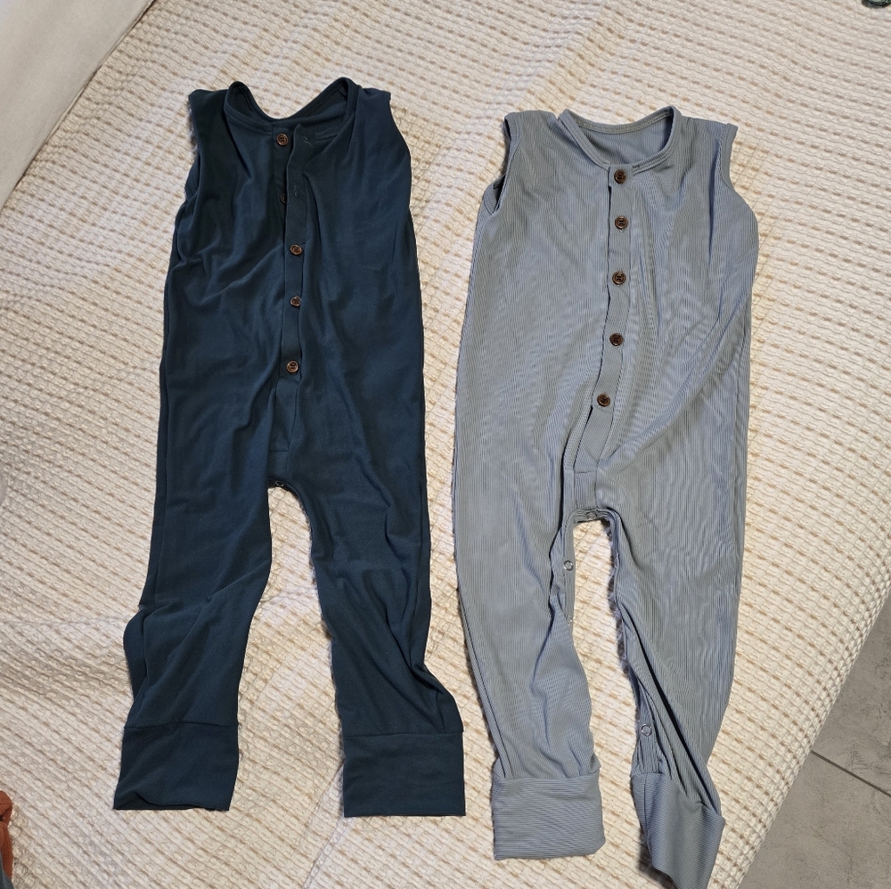 Stylish Boy's Jumpsuit Set - Gray and Blue